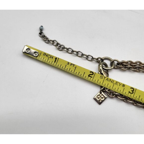 BANANA REPUBLIC Statement Bauble Necklace Light Blue Gold Tone Glam Boho - Picture 10 of 11